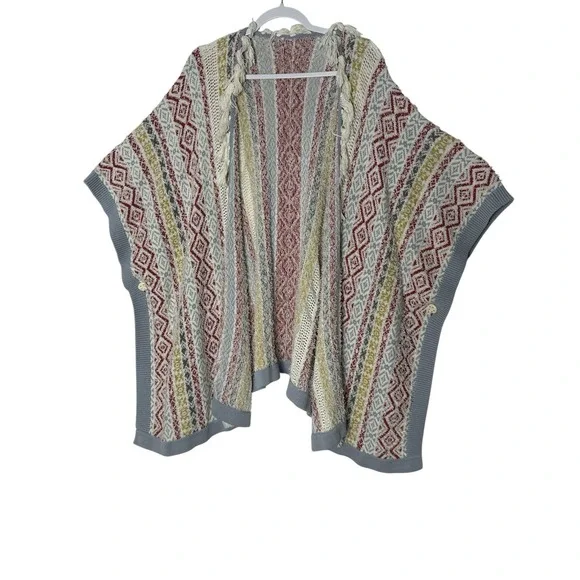 Cabi Siesta Poncho Womens Size M/L Oversized Aztec Bohemian Outdoor Cozy - Picture 3 of 8